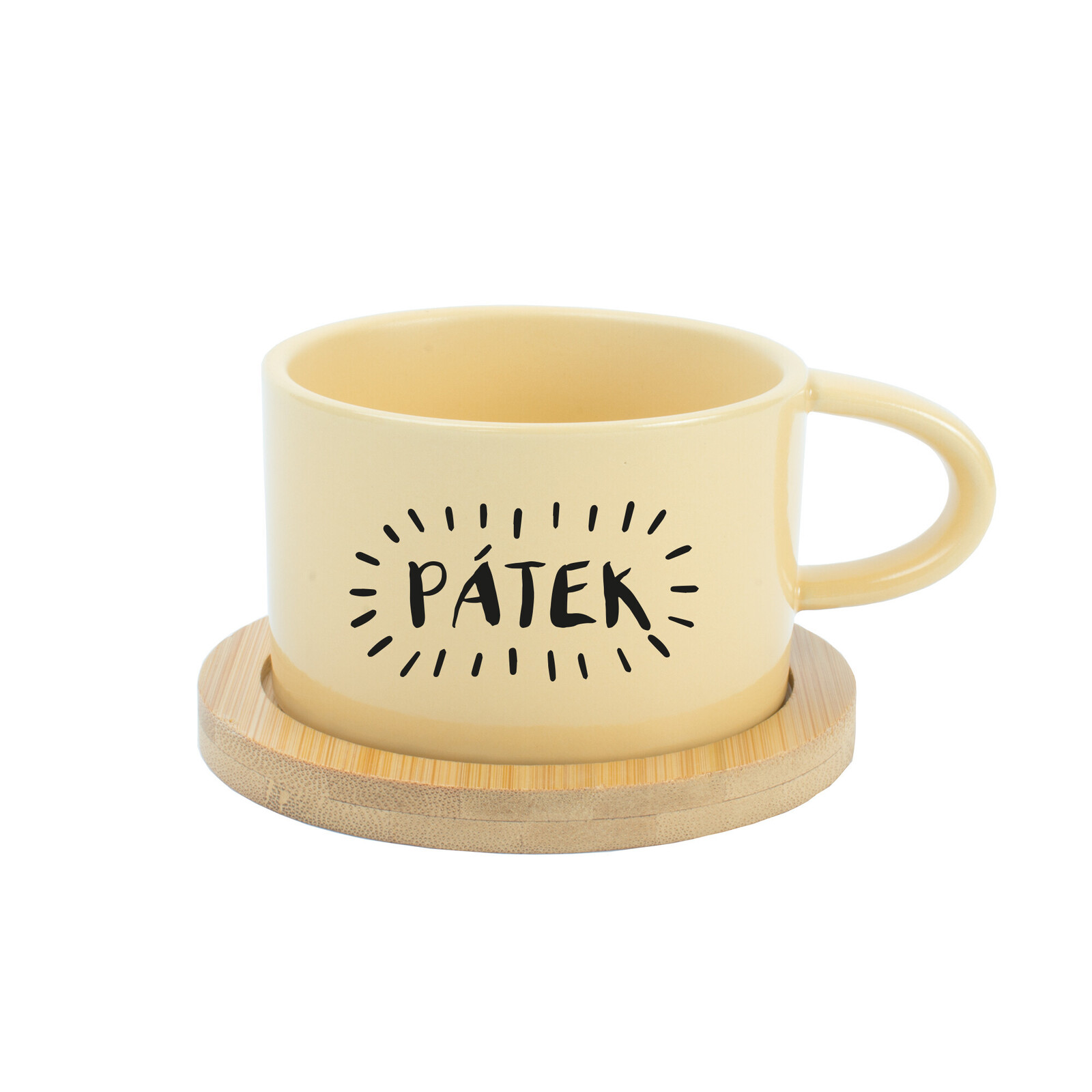 PÁTEK - žlutý hrníček makronka 200 ml