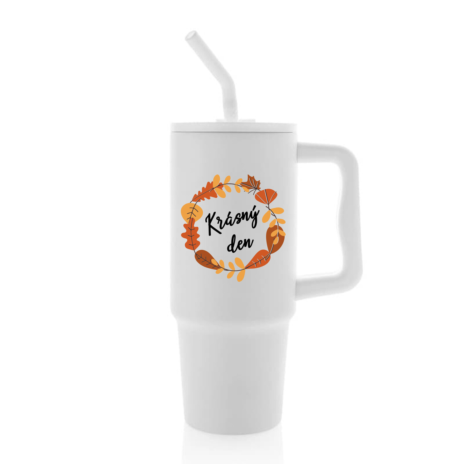 KRÁSNÝ DEN (PODZIM) - bílý cestovní termohrnek 900 ml