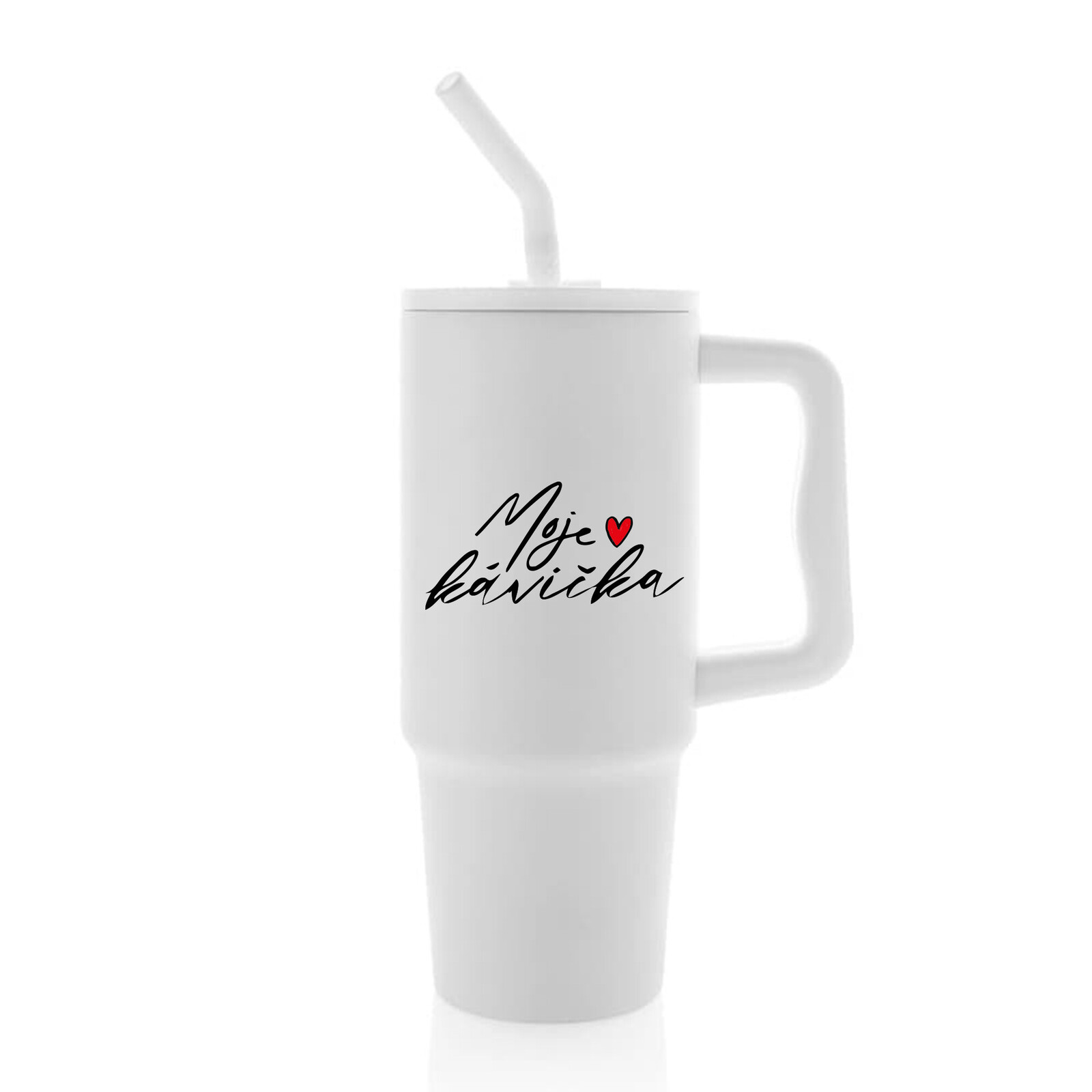 MOJE KÁVIČKA - bílý cestovní termohrnek 900 ml