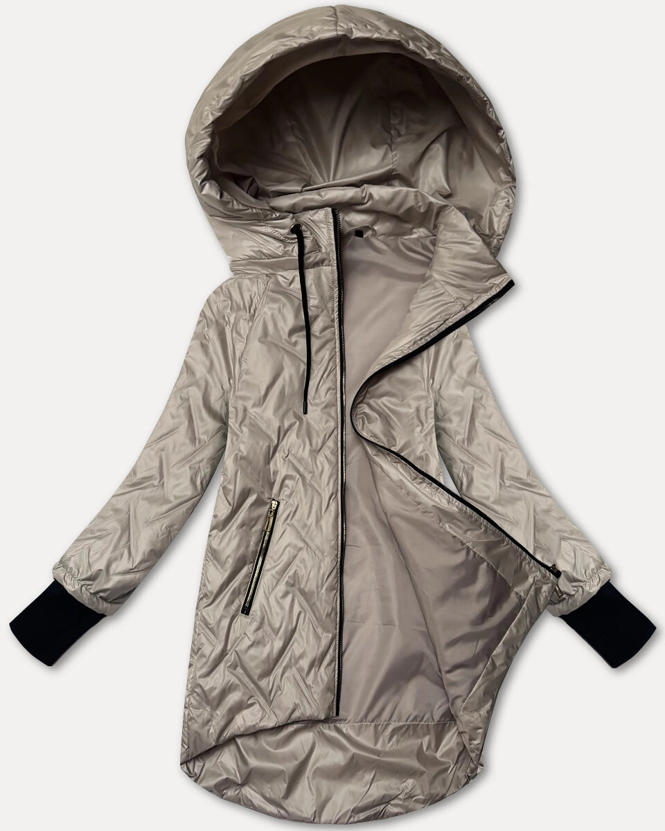 Svetlo béžová ľahká dámska bunda s odnímateľnou kapucňou S'West (B8371-70) odstíny béžové 52