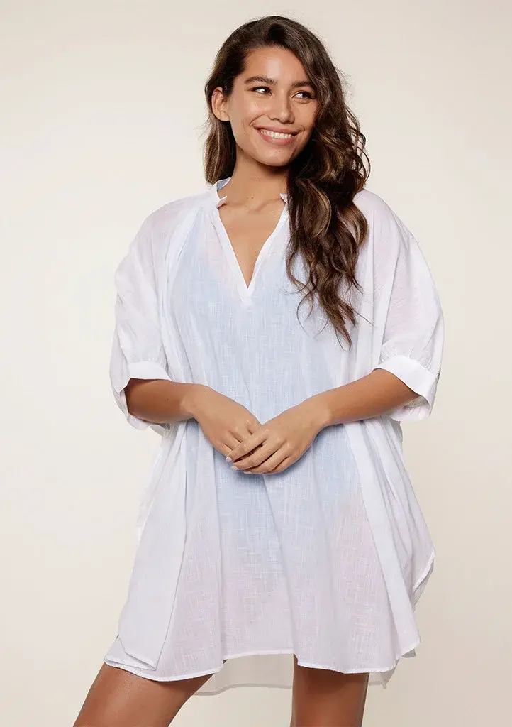 Dámsky kaftan LingaDore 7723 2XL/3XL Bílá