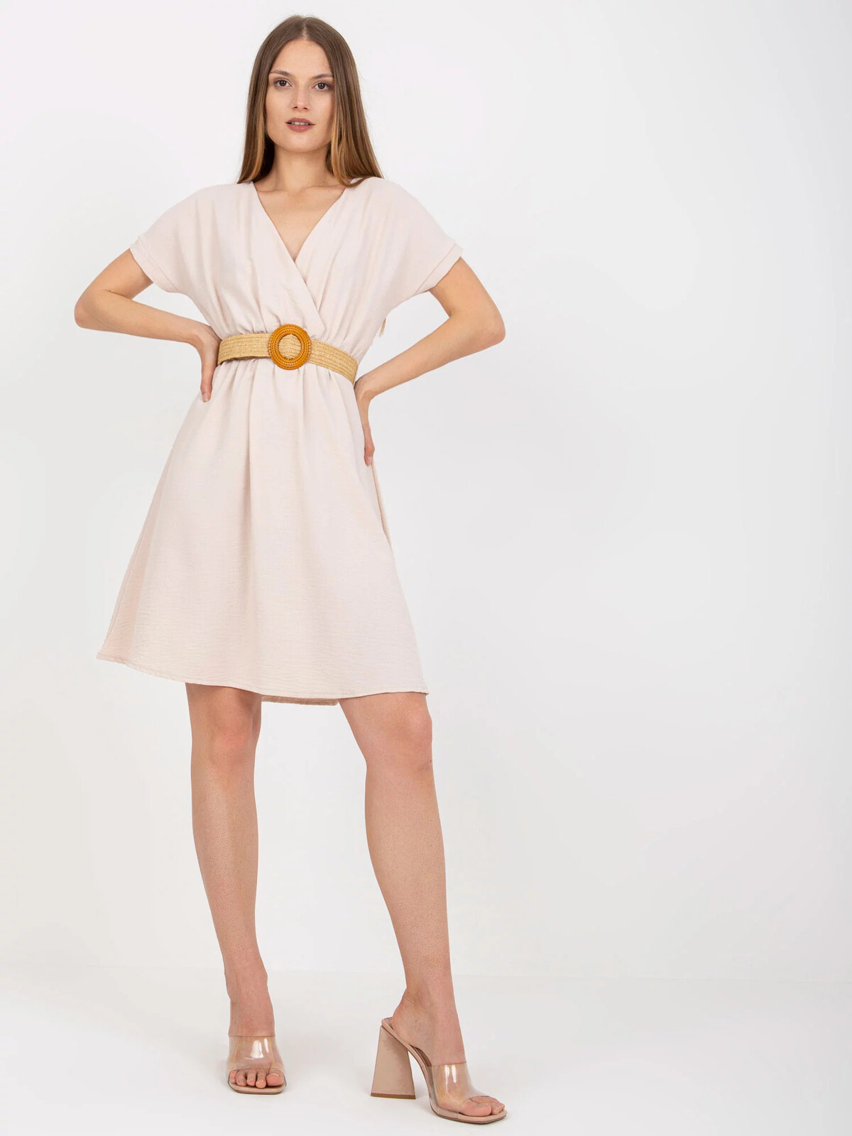 Dámske šaty CA SK 6308.55 Light beige - Rue Paris M světle béžová