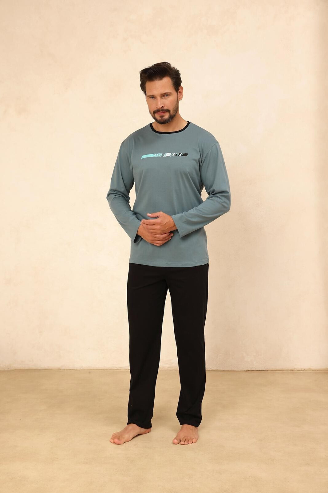 Regina 494 dlhé/r M-XL Z25/26 pánske pyžamo tmavě modrá L