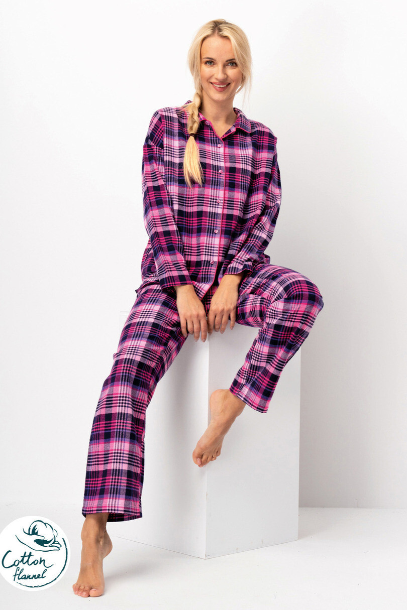 DÁMSKE PYŽAMO LNS 490 B25 2XL-4XL fuchsie 4XL