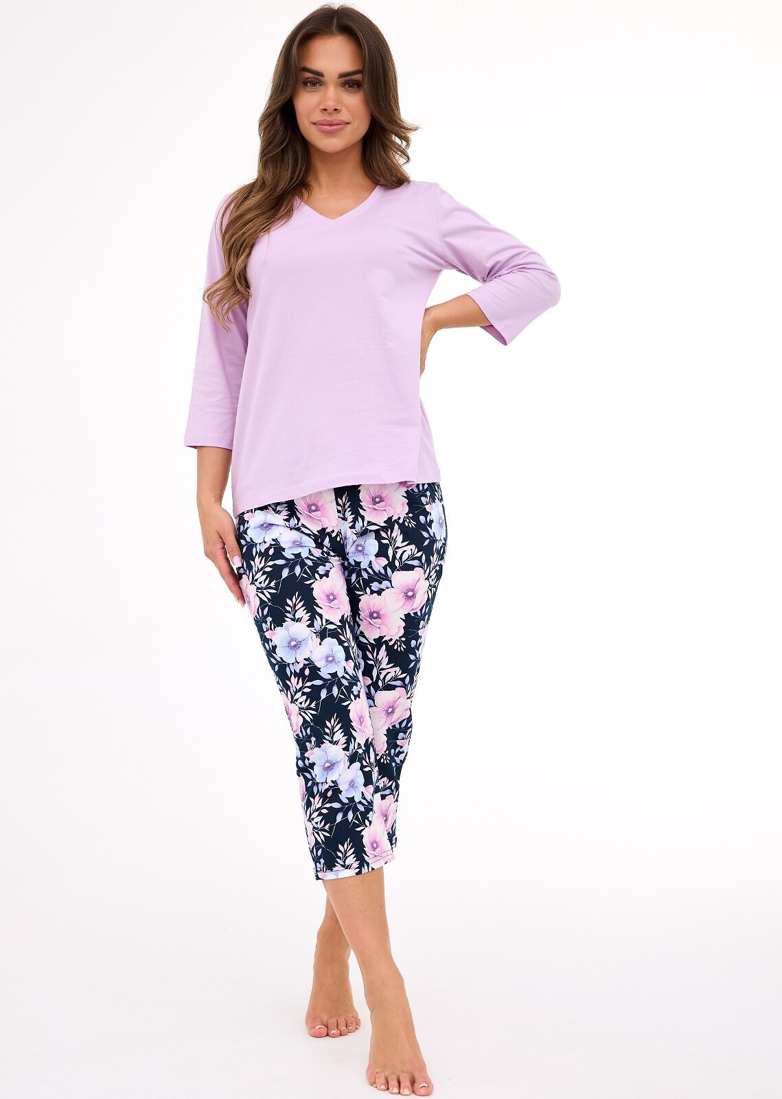 Cornette 389/463 Natalie 2 7/8 S-2XL dámske pyžamo lila M