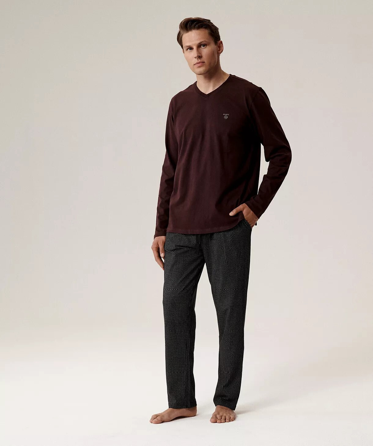 Atlantic NMP-389 dlhé/r S-2XL pánske pyžamo tmavě modrá M