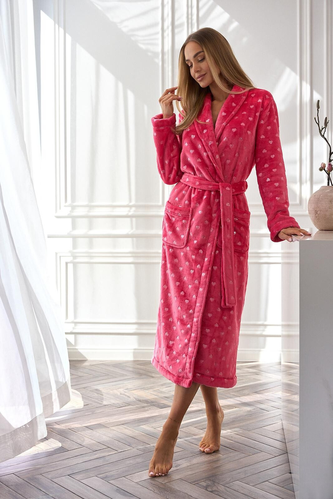 L&L 2552 Cora Long S-2XL dámsky župan šedá M