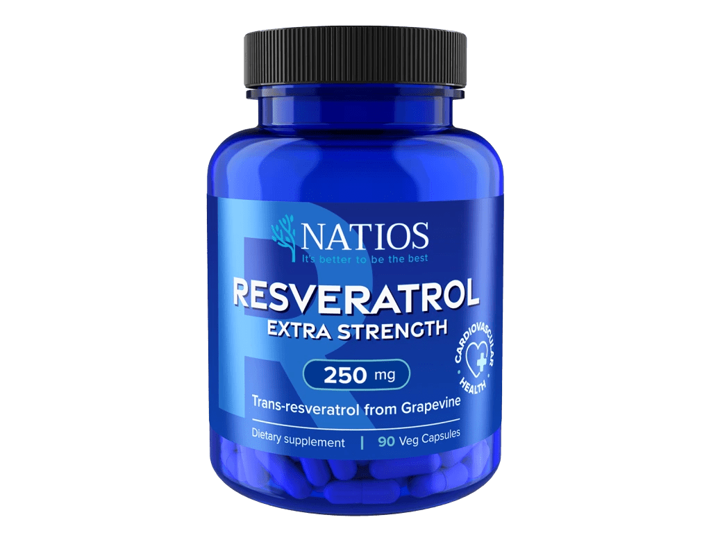 NATIOS Resveratrol, Extra Strength, 250 mg, 90 kapslí
