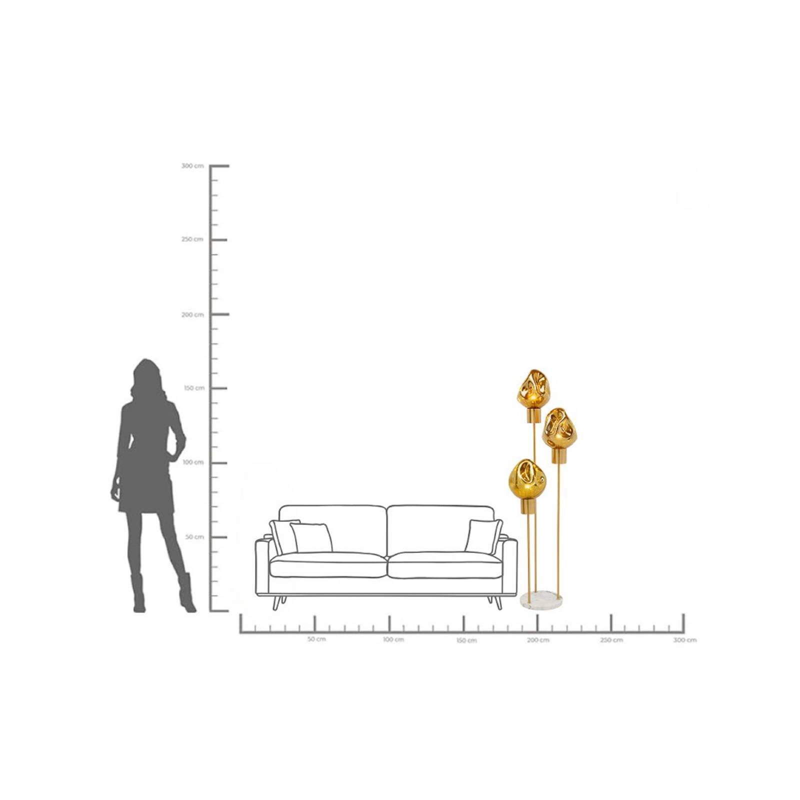 Stojacia lampa KARE Supernova, jantárové, sklo, 160 cm, E27