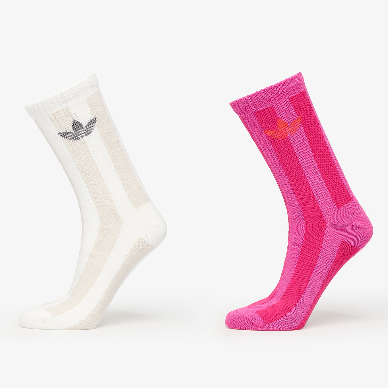 Ponožky adidas Striped Crew Socks 2-Pack Off White/ Signal Green S