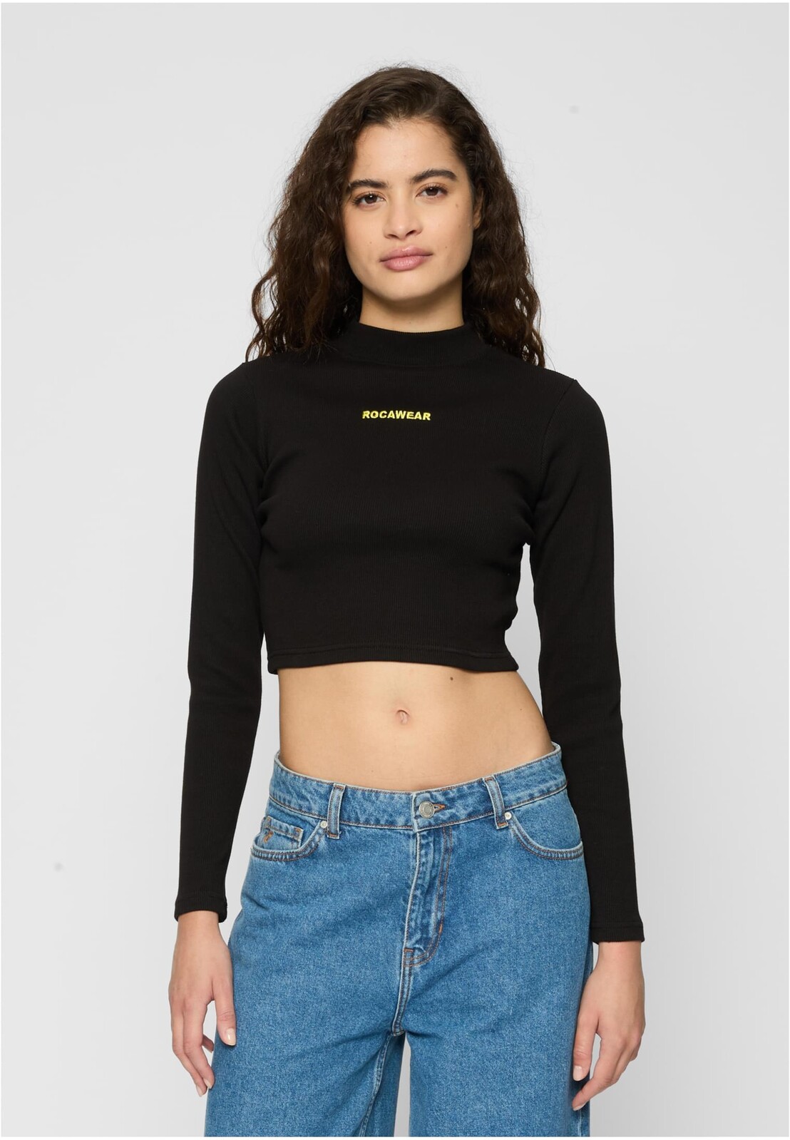 Rocawear čierny crop top s dlhým rukávom