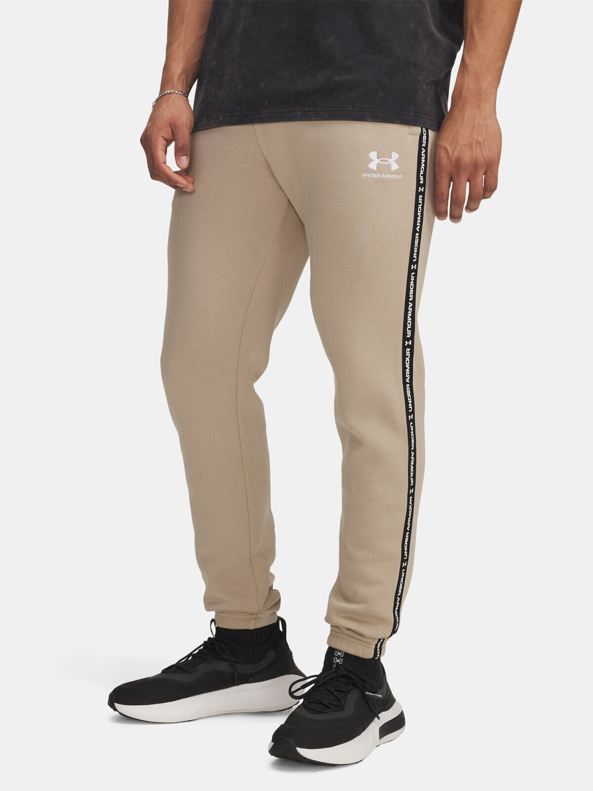 Men's Sweatpants Under Armour UA Icon Fleece Jgr Taping-BRN - Mens