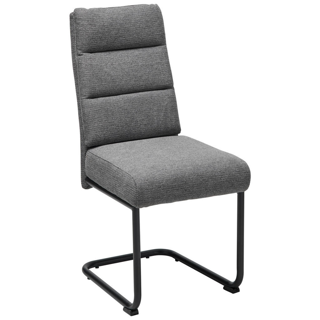 MID.YOU STOLIČKA S PRUŽNÝM PODNOŽÍM, tkaná textília, tmavosivá