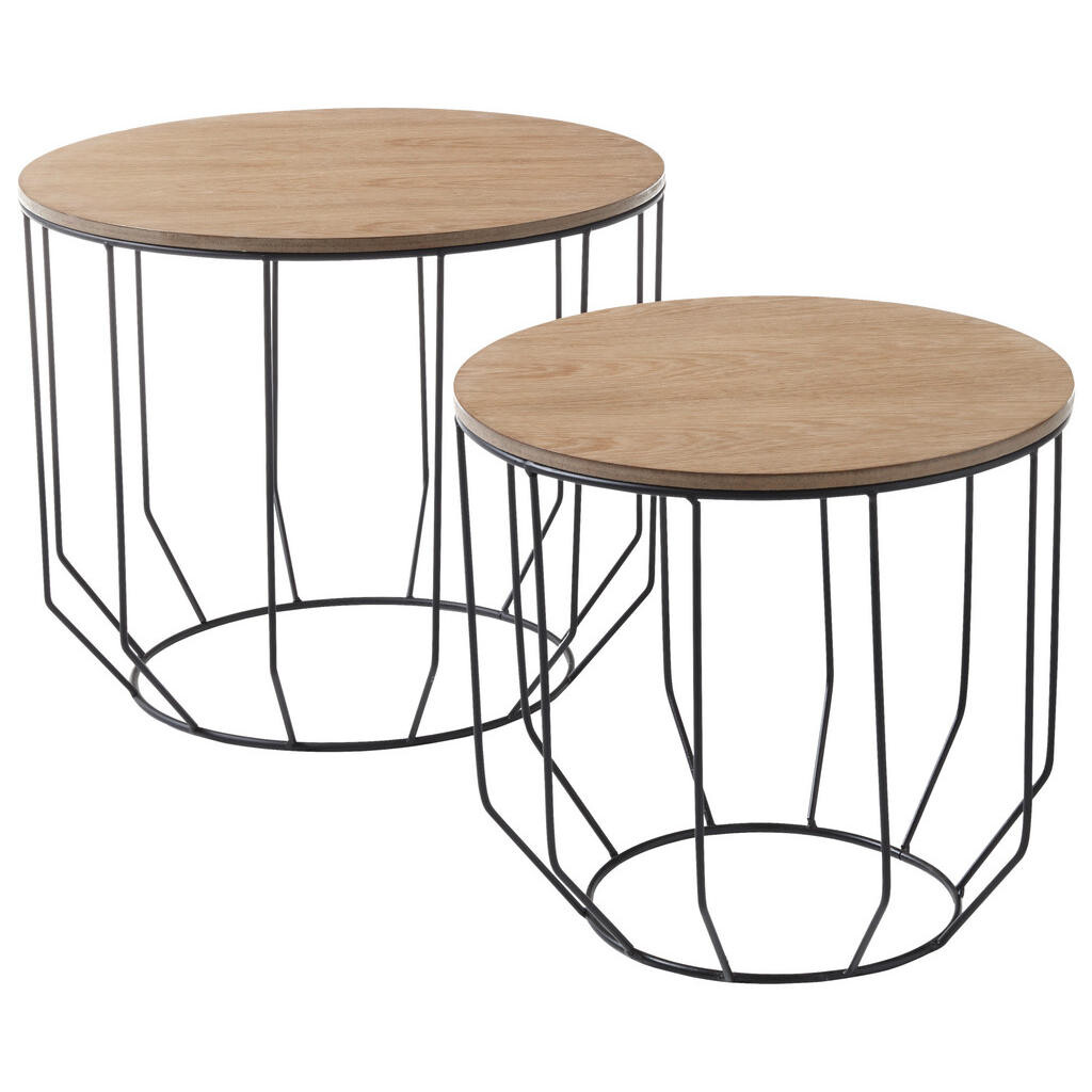 MID.YOU KONFERENČNÝ STOLÍK, čierna, farba duba, kov, kompozitné drevo, 50/40/50 cm