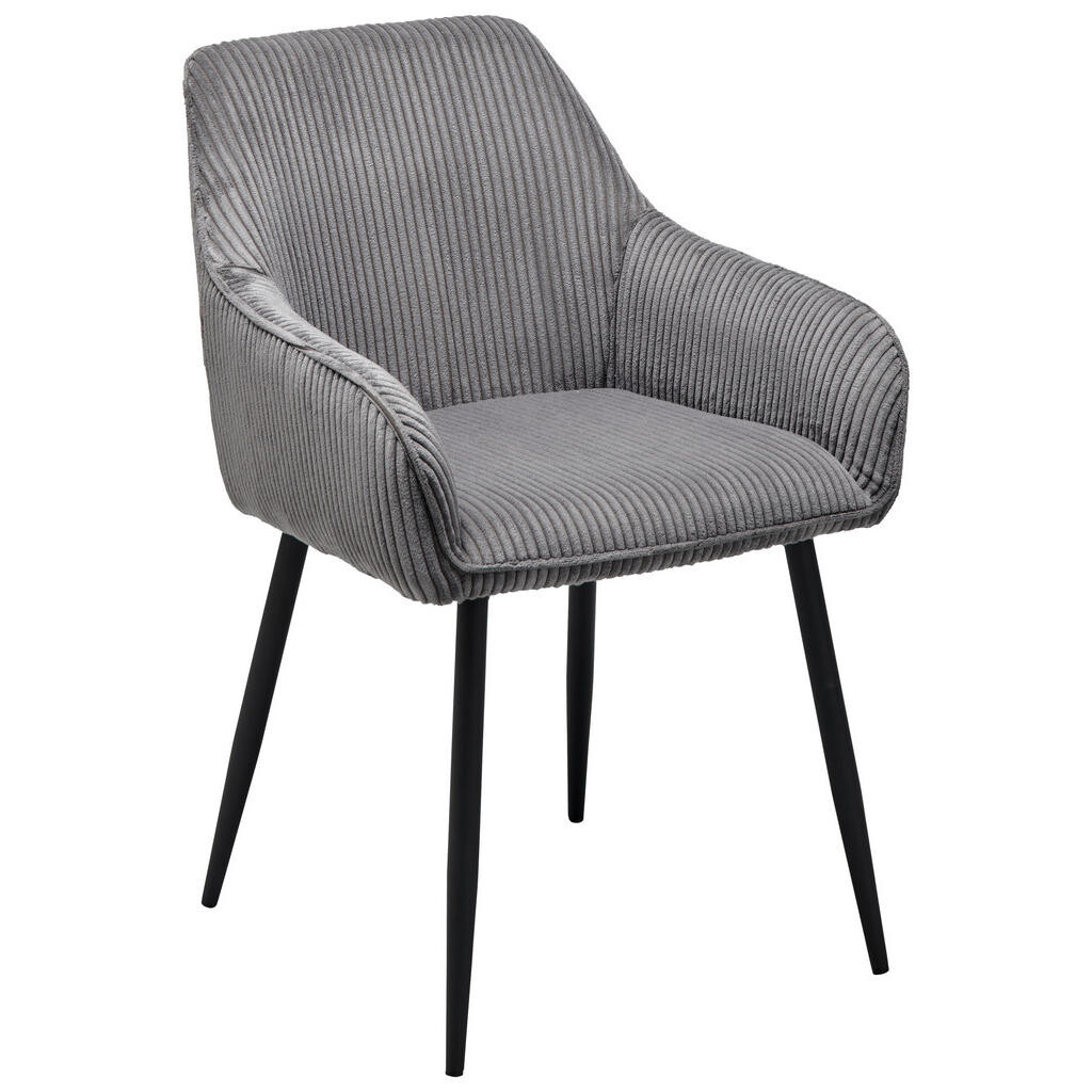 MID.YOU STOLIČKA S PODRÚČKAMI, železo, kord, sivá, čierna