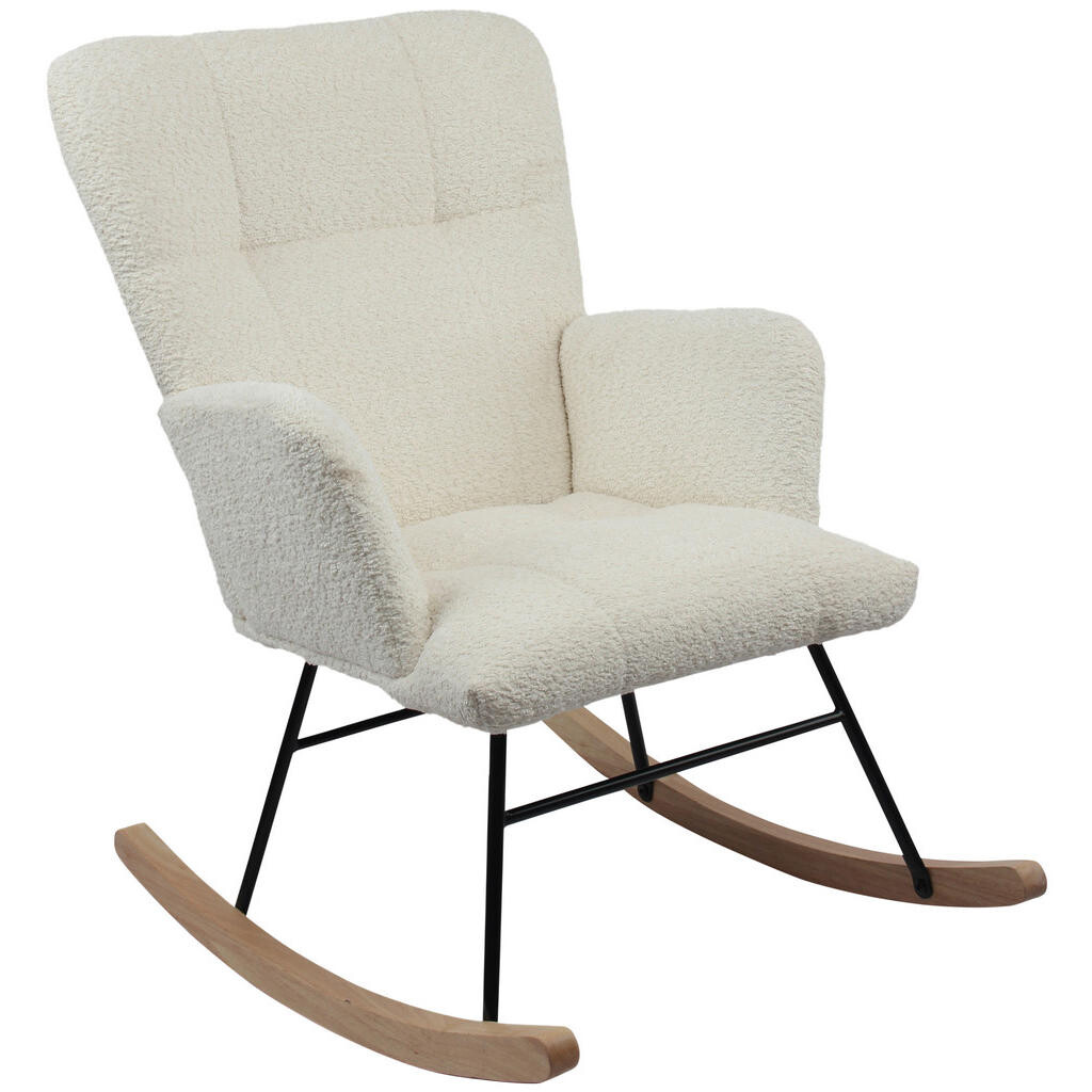 P & B STOLIČKA S PRUŽNÝM PODNOŽÍM, drevo, kov, textil, biela