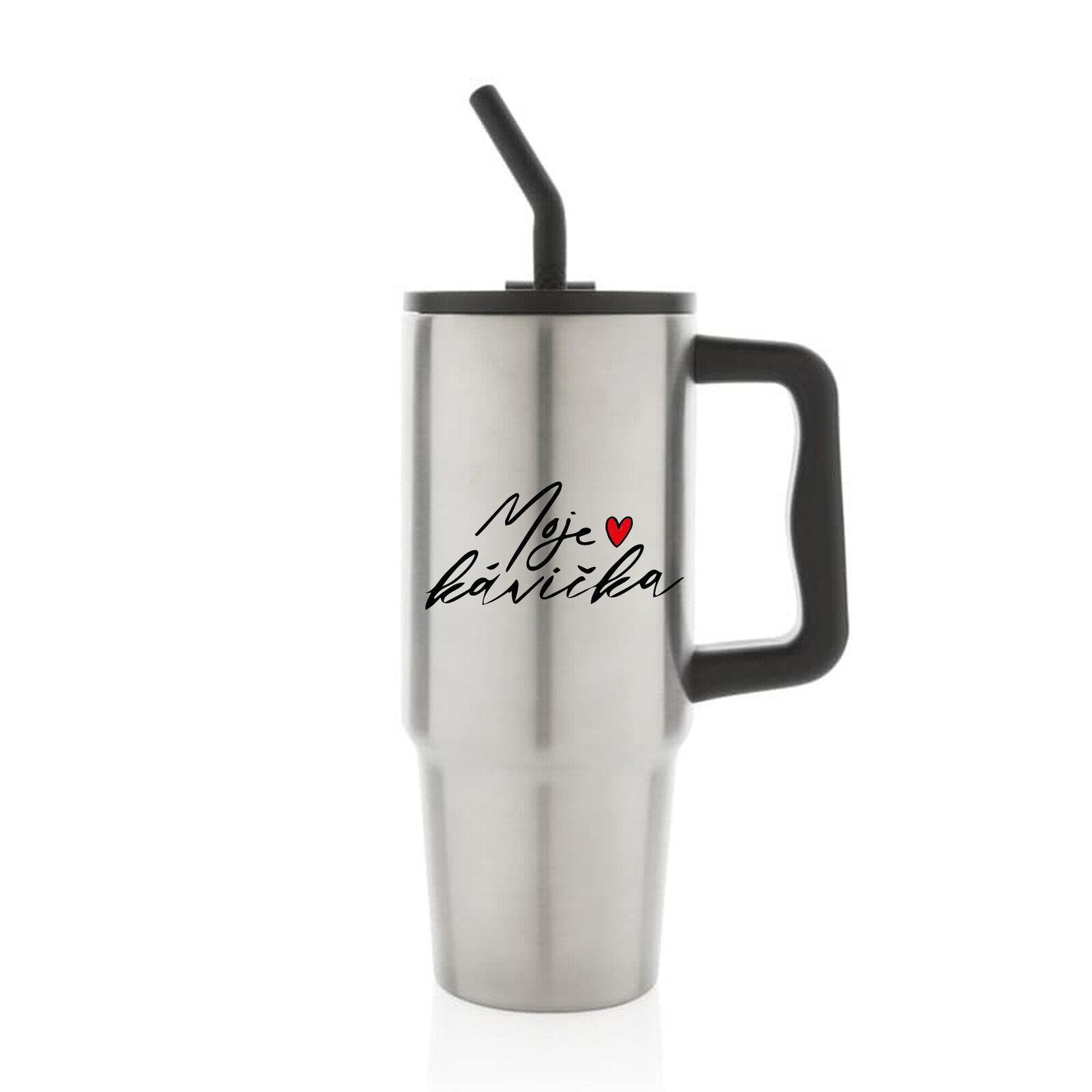 MOJE KÁVIČKA - stříbrný cestovní termohrnek 900 ml