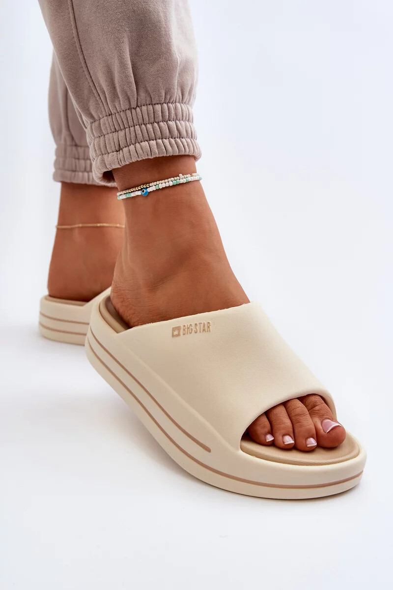 Dámske papuče na platforme Big Star Beige 40