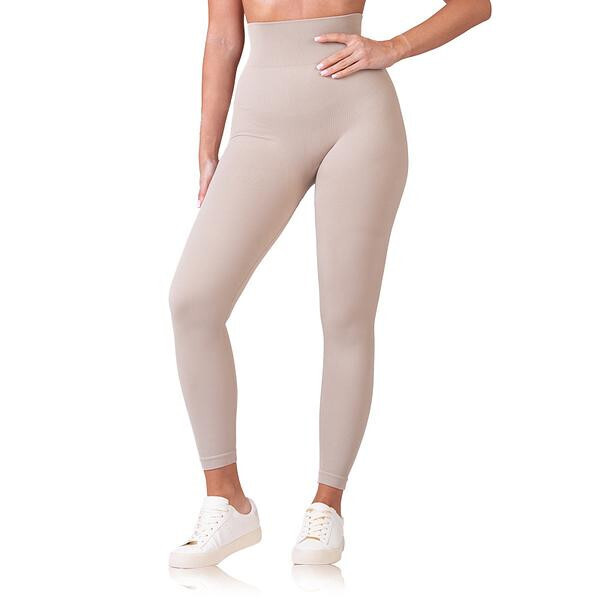 Dámske módne legíny RELAX & GO RIB OPTIC LEGGINGS - BELLINDA - taupe S