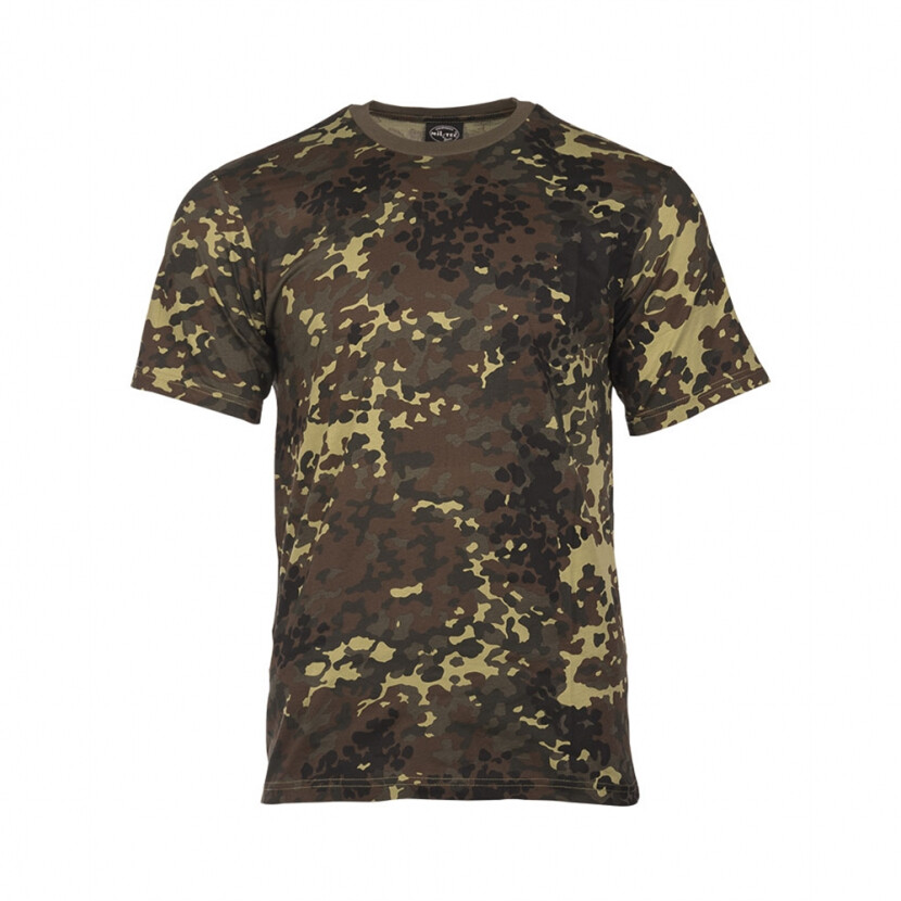 Maskáčové tričko s krátkym rukávom - flecktarn, 3XL
