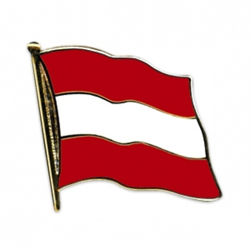 Odznak (pins) 20mm vlajka Rakúsko - farebný