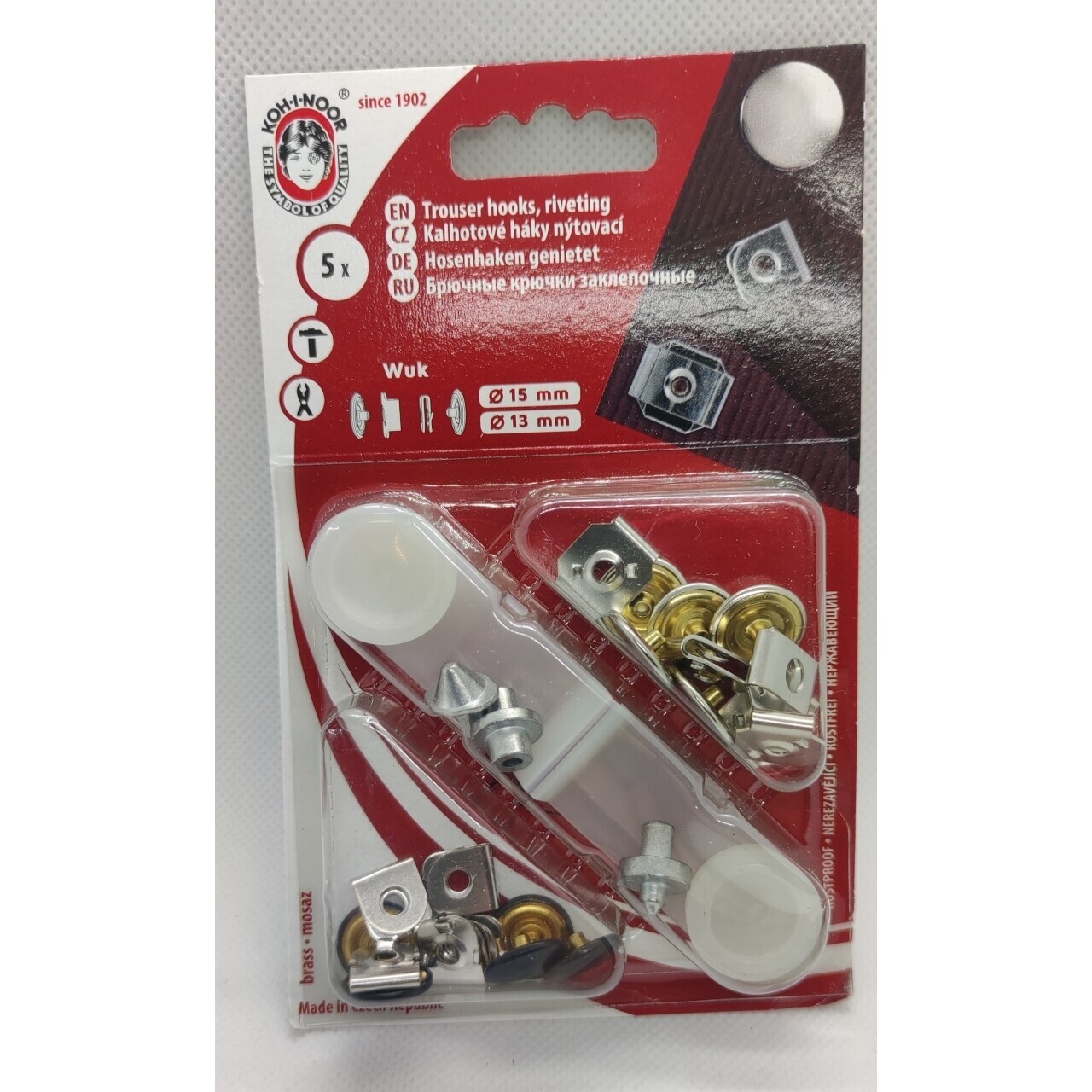 Háčik nohavicový nitovací Koh-I-Noor 10 ks - strieborný