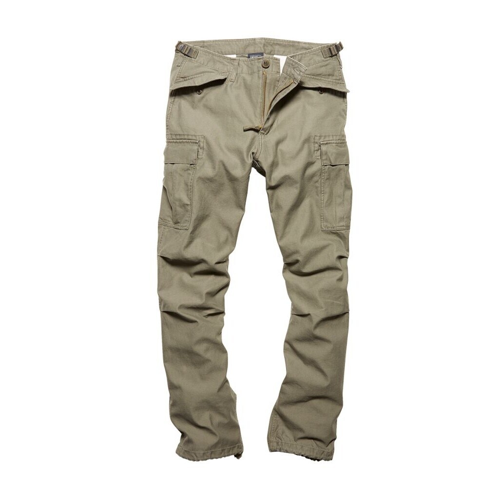 Nohavice Vintage Industries M65 Heavy Satin - olivové, L