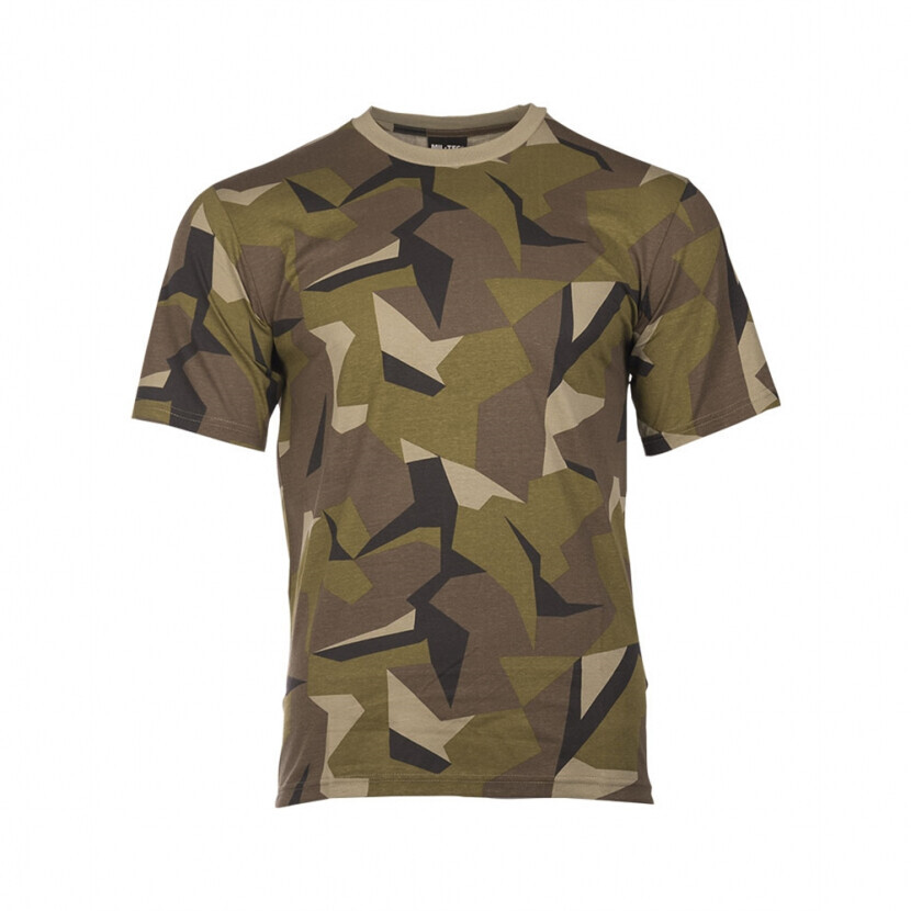 Maskáčové tričko s krátkym rukávom - švédsky vzor, XL