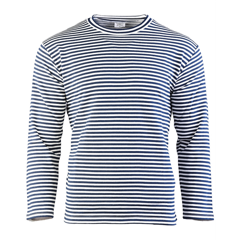 Ruské námornícke tričko s dlhým rukávom Mil-Tec zimné - navy-biele, XS