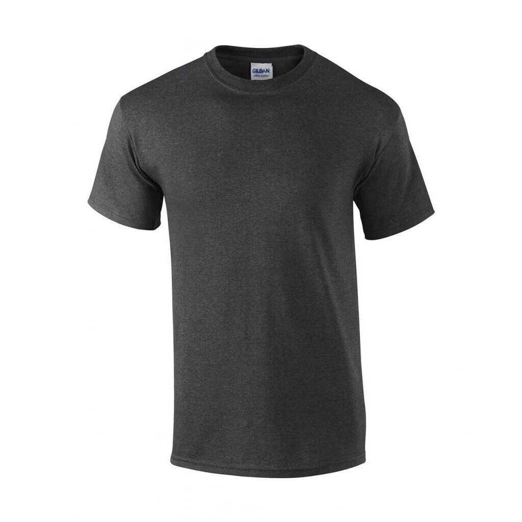 Tričko Gildan Ultra - tmavo sivé-biele, M