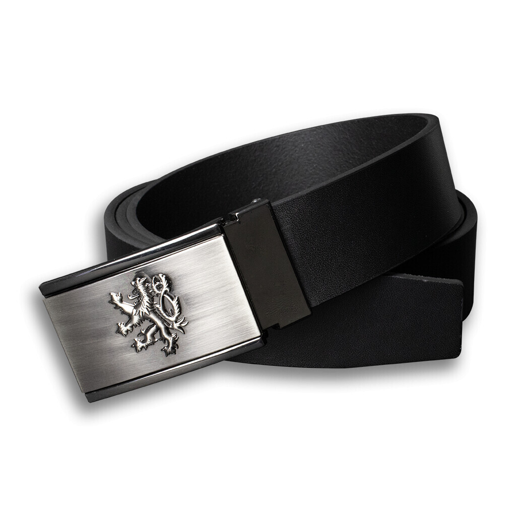 Opasok kožený Český lev Patina 3,5 cm - čierny, 100