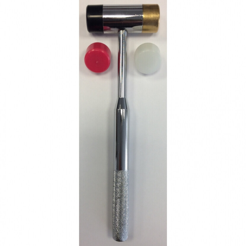 Puškárske kladivko s výmennými hlavicami - strieborné