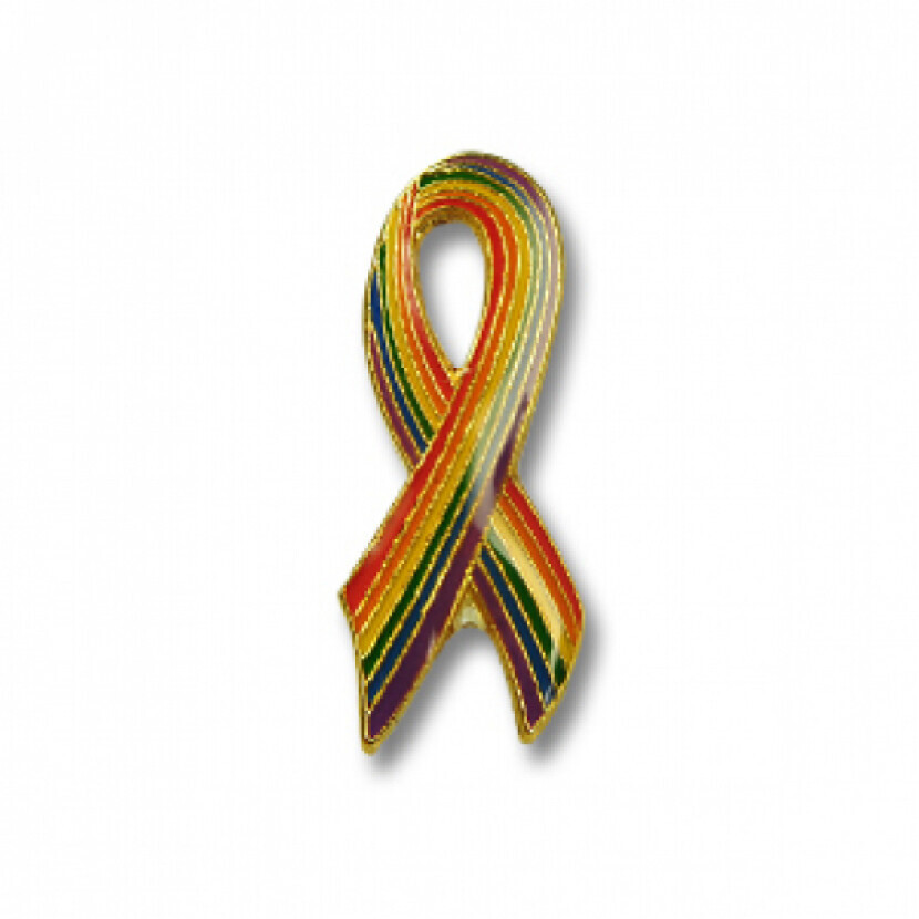 Odznak (pins) 25mm dúhová vlajka LGBT Stuha vertikálna - farebný