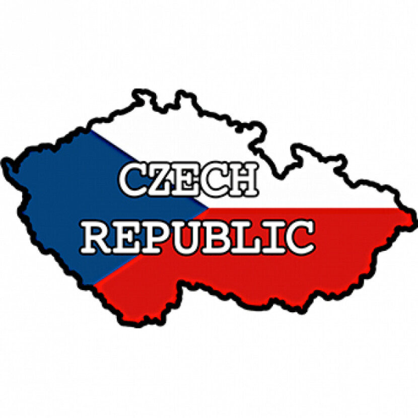 Samolepka Česká vlajka s mapou 4 x 7 cm - farebná