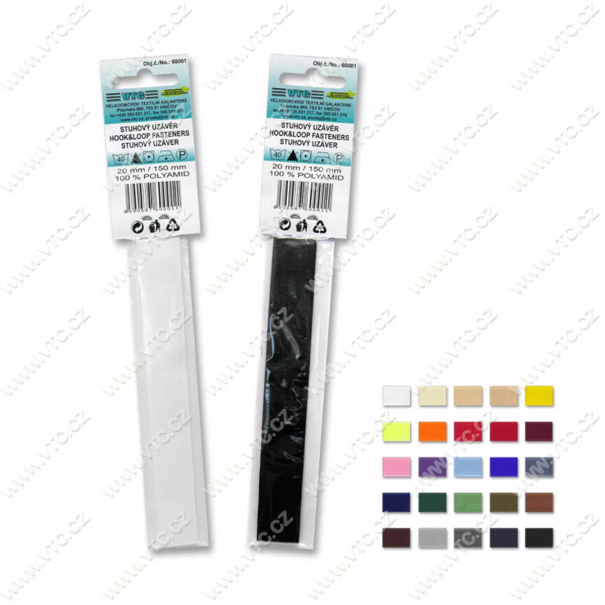 Suchý zips VTC 2 cm x 15 cm - svetlo sivý