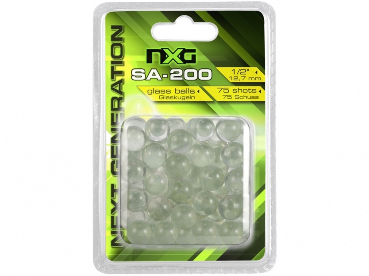 Sklenené guličky do praku NXG SA-200 75 ks - priehľadné