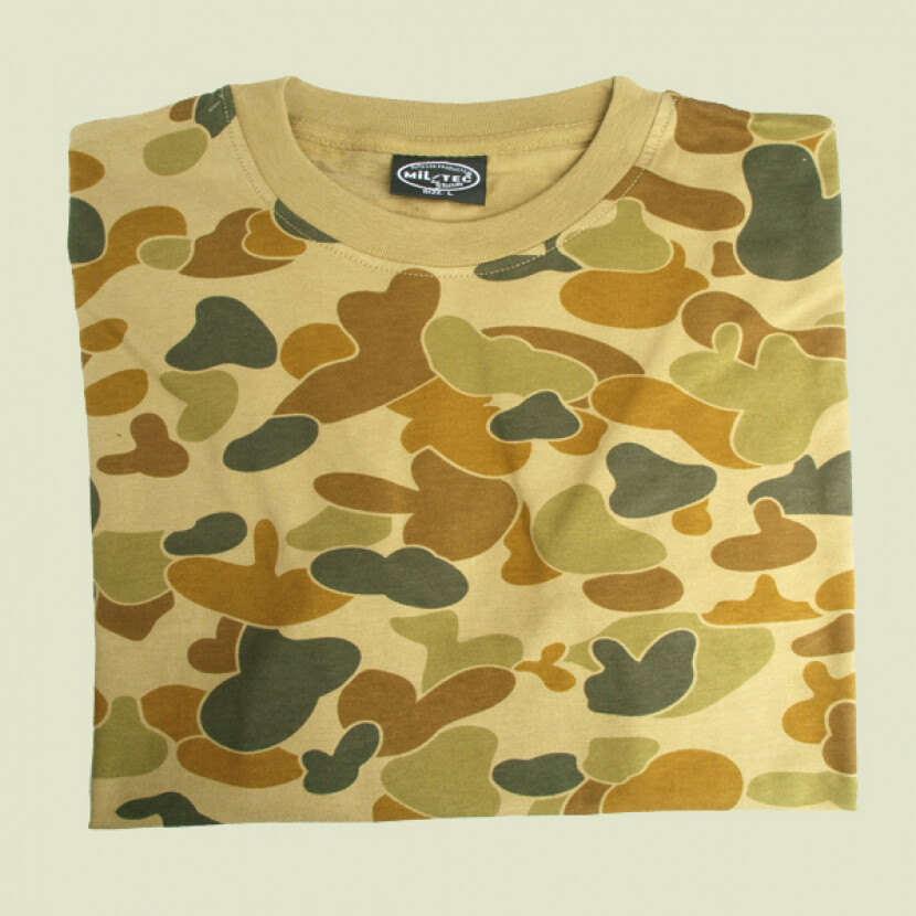 Maskáčové tričko s krátkym rukávom - svetlé maskovanie, S