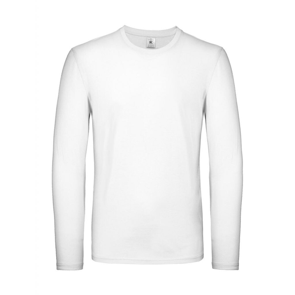 Tričko s dlhým rukávom B&C LSL - biele, 3XL