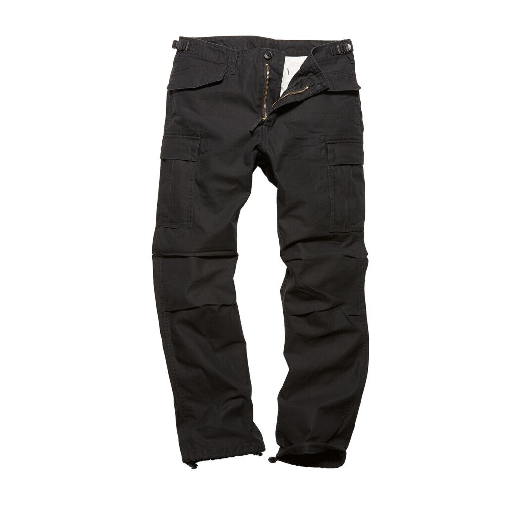 Nohavice Vintage Industries M65 Heavy Satin - čierne, XL