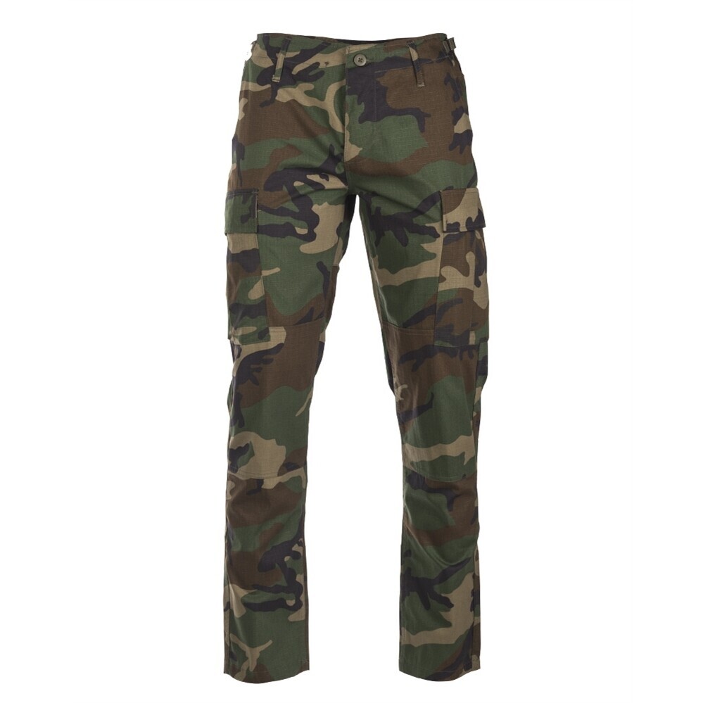 US nohavice Mil-Tec BDU Slim Fit - woodland, L