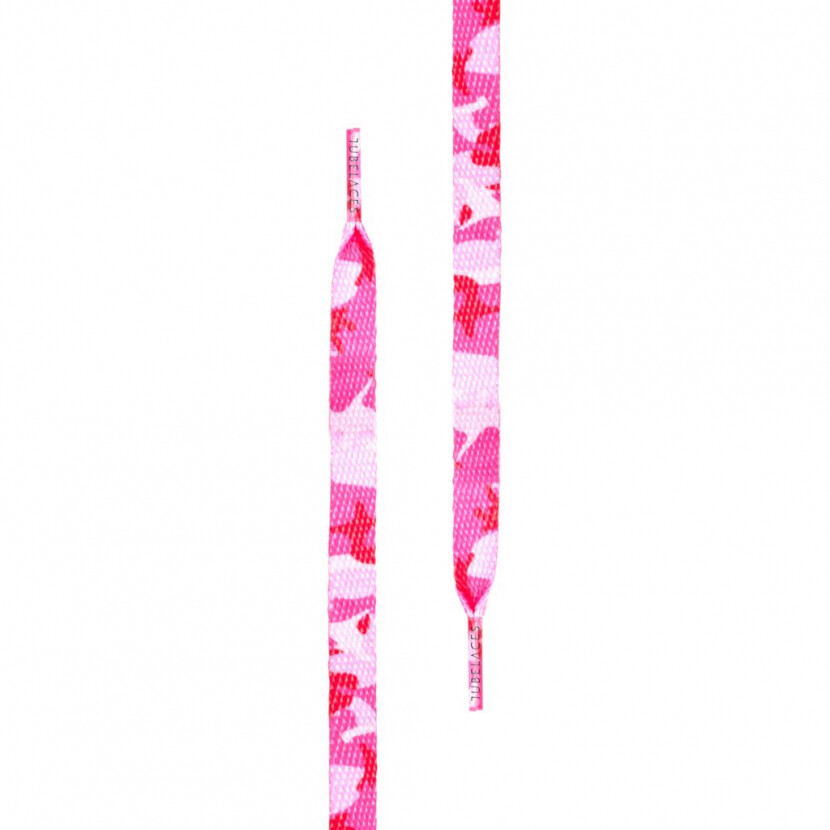 Šnúrky do topánok Tubelaces Special Flat - pink-camo, 140