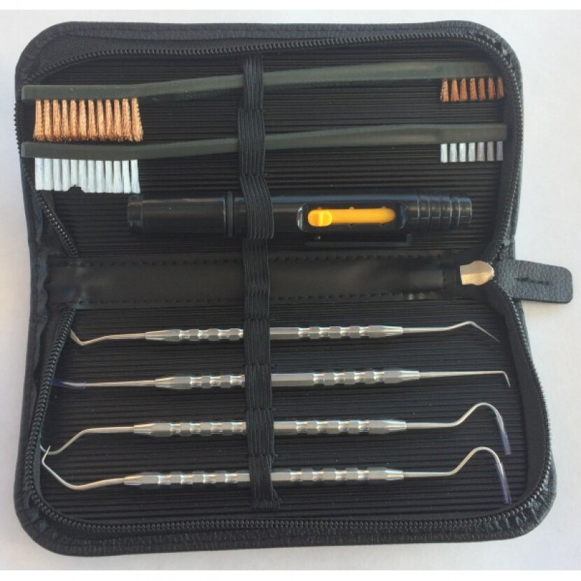 Čistiaca sada Shoshannah (háčiky, kefky, štetec) - strieborná-čierna