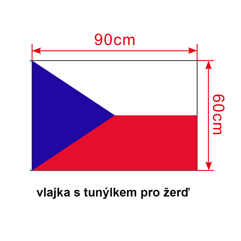 Vlajka Česká republika 90x60 cm na žrď