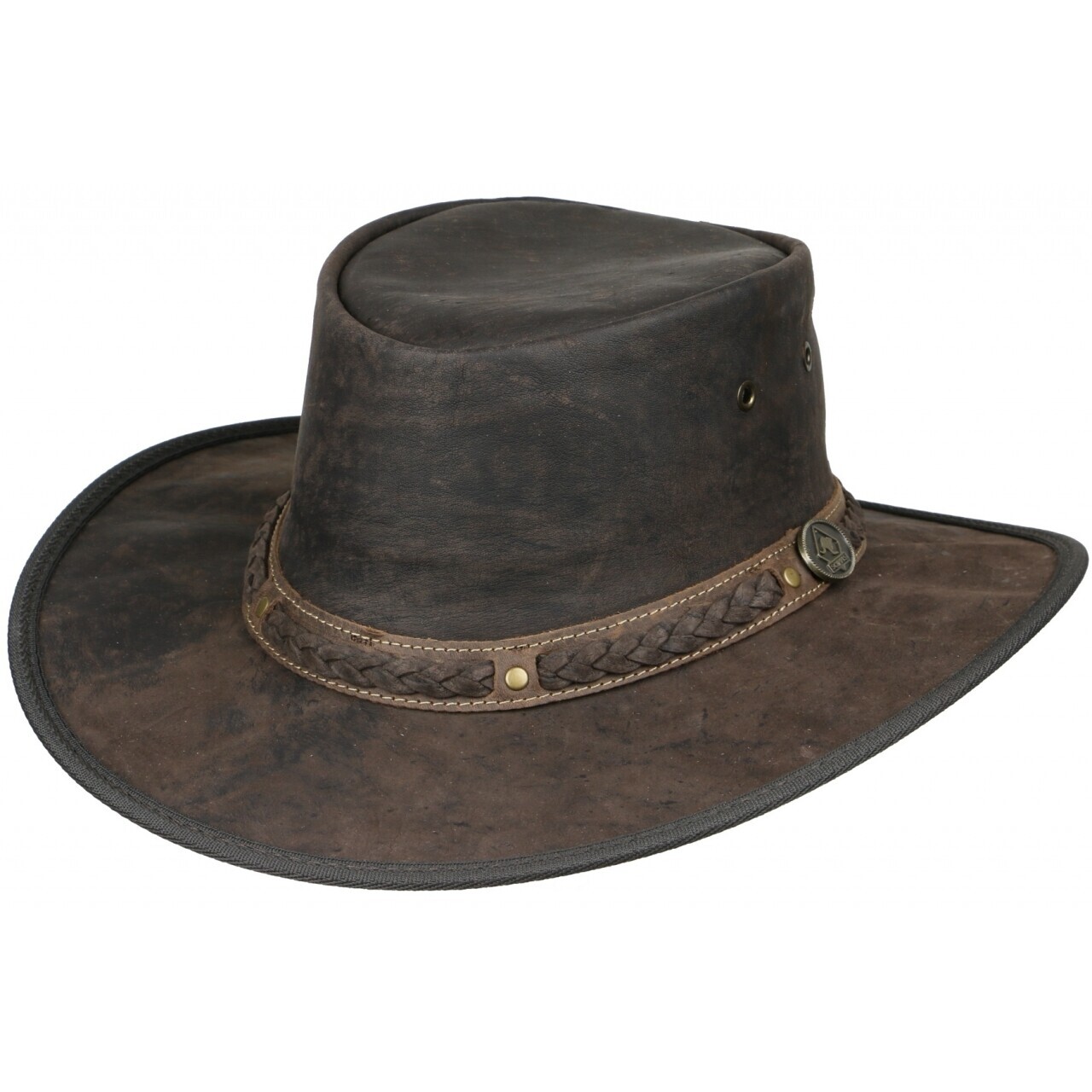 Klobúk kožený Scippis Kangaroo Sundowner - tmavo hnedý, S