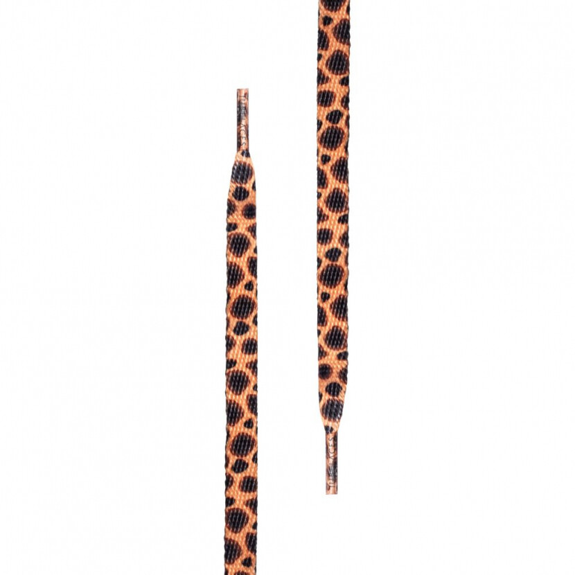 Šnúrky do topánok Tubelaces Special Flat Cheetah - oranžové-čierne, 140
