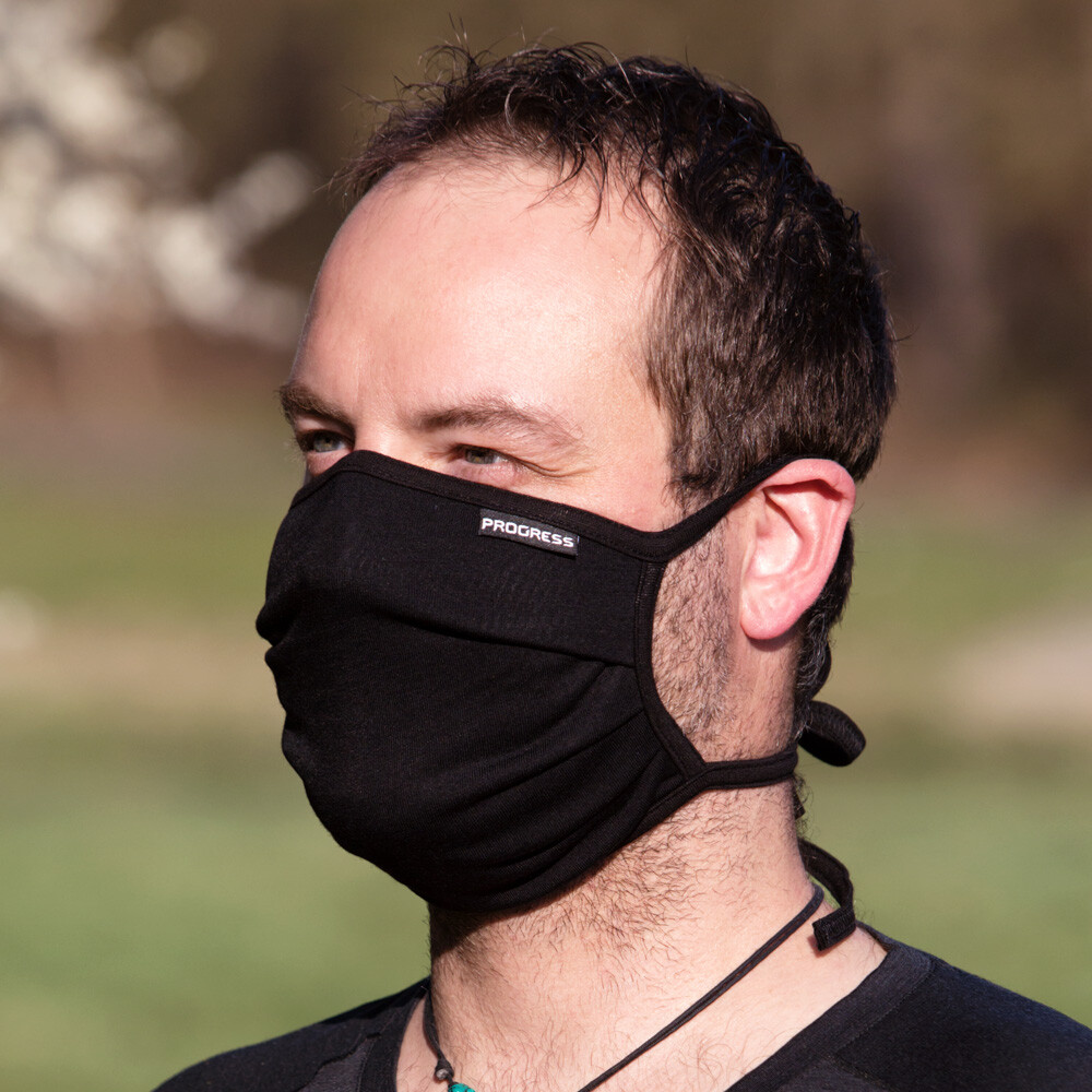 Rúška Progress skladaná s bambusom - čierna, S/M