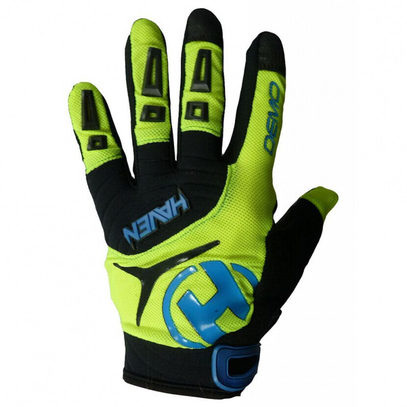 Rukavice dlhoprsté Haven Demo Long - čierne-zelené-modré, XS