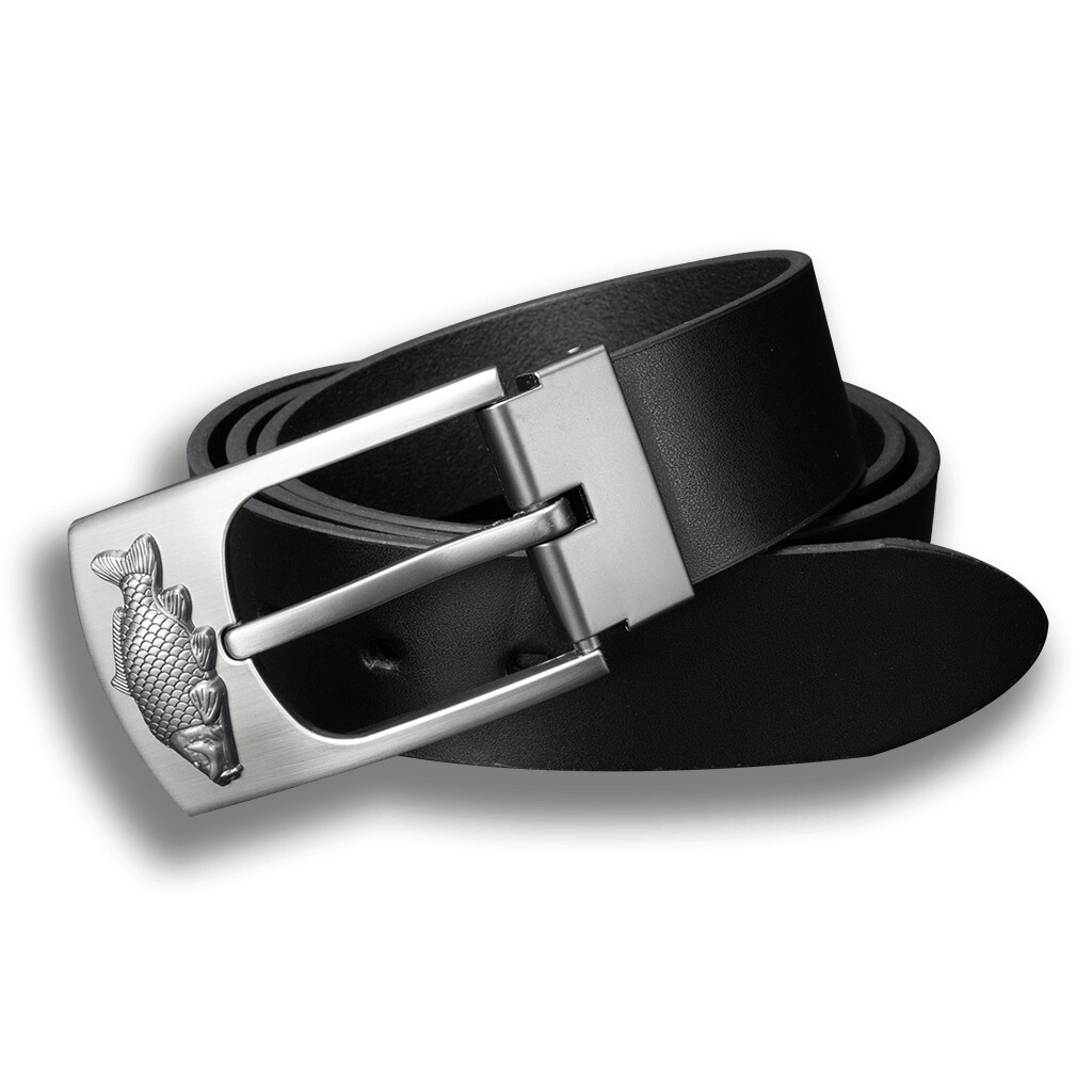 Opasok kožený rybársky Kapor malý 4 cm - čierny, 100