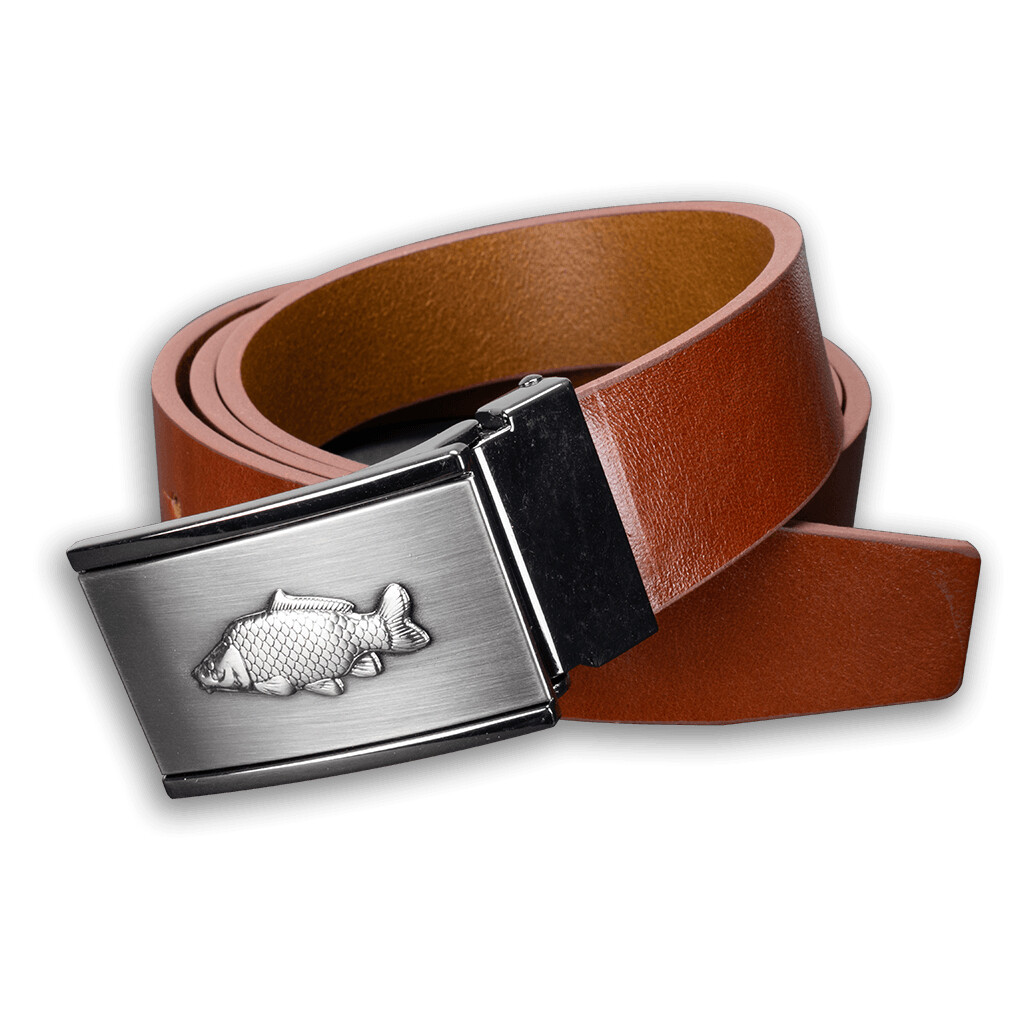 Opasok kožený rybársky Kapor Patina 3,5 cm - hnedý, 100