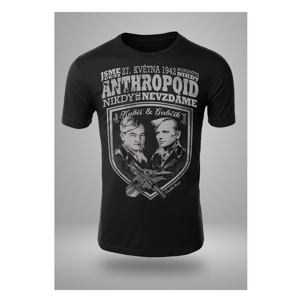 Tričko pánske Česká krv Antropoid - čierne, M
